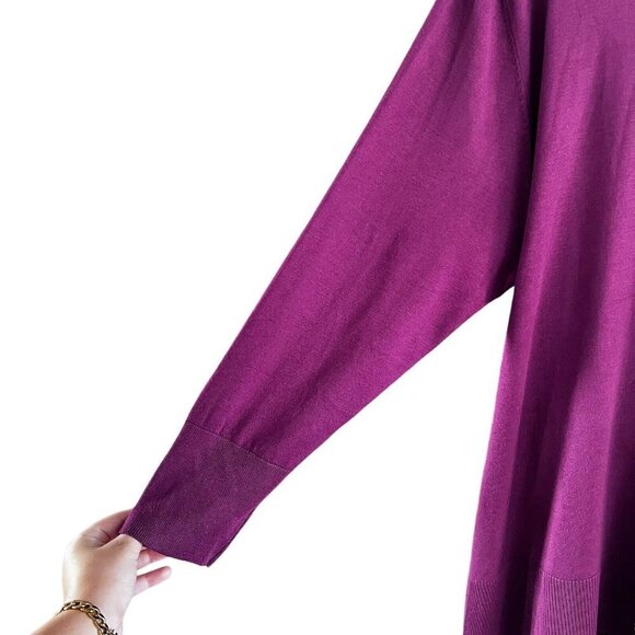 NWT Eloquii Sweater Burgundy Rose Tie Waist Tunic Sweater 4XL 26/28 - Picture 11 of 16